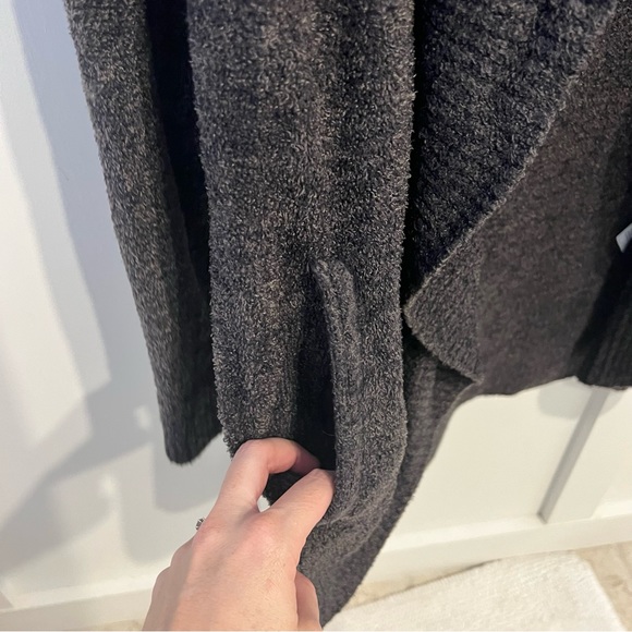 Barefoot Dreams XS/S CozyChic Lite Circle Cardigan Gray Grey Black Pockets - Picture 3 of 5